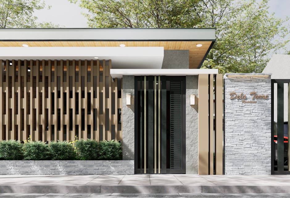 A Contemporary Monochrome Home Featuring a Calm, Cozy Terrace and Elegant Stepped Design